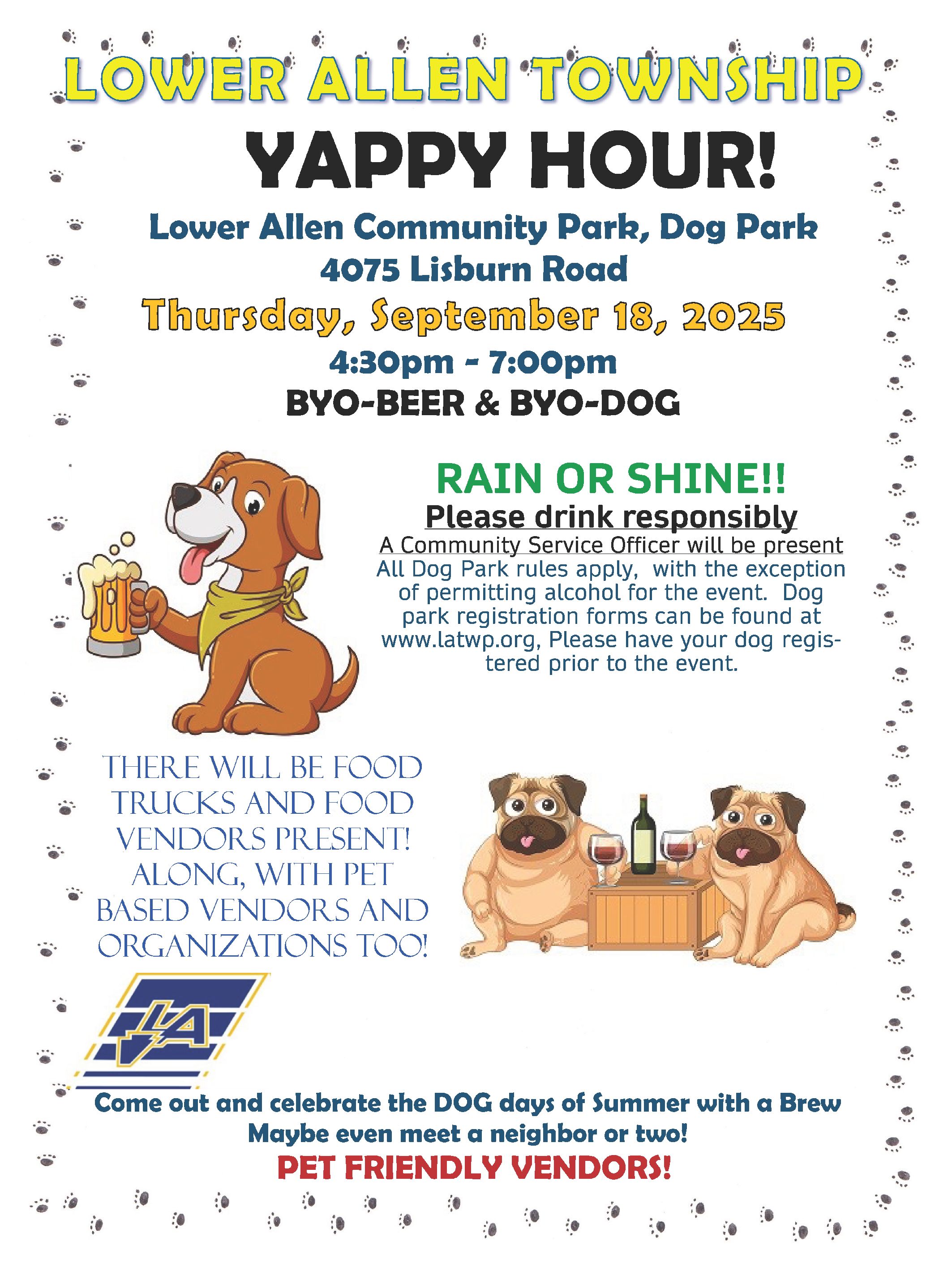 Yappy Hour 2025 Flyer